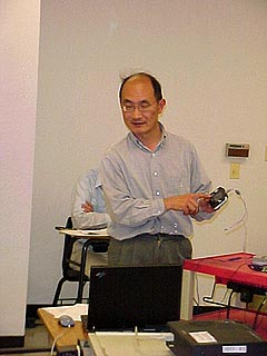 Ting shows off his GameBoy project.