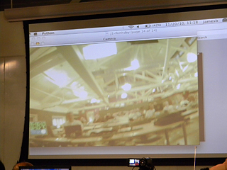 Video camera output is displayed