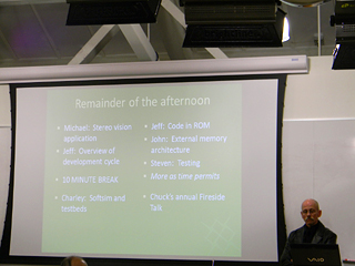 Greg queues up the afternoon talks