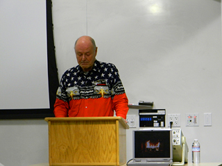 Chuck takes the podium